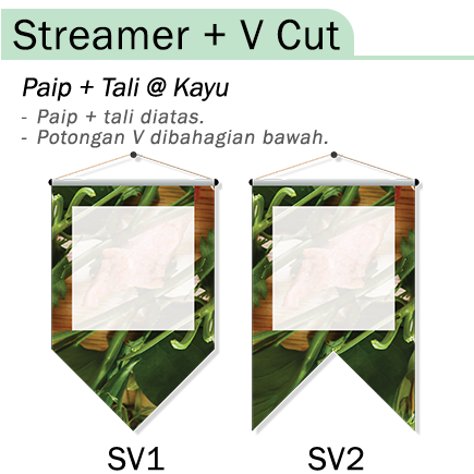 Streamer + V Cut - Paip + Tali @ Kayu - RM1/ft