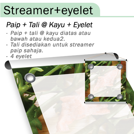 Streamer + Eyelet - Paip / Kayu - RM1/ft